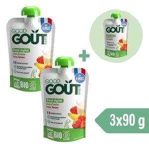 2+1 ZDARMA: Good Gout BIO Ovesný dezert s jahodou a banánem (90 g)