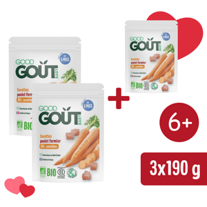 2+1 ZDARMA: Good Gout BIO Mrkev s farmářským kuřátkem (190 g)