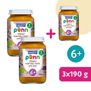 2+1 ZDARMA: SALVEST Põnn BIO Hovězí maso se zeleninovým pyré (190 g)