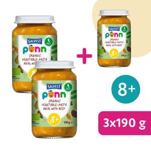 2+1 ZDARMA: SALVEST Põnn BIO Hovězí maso s těstovinami (190 g)