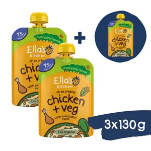 2+1 ZDARMA: Ella's Kitchen BIO Kuřátko s kukuřičnou kaší (130 g)