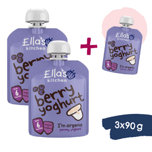 2+1 ZDARMA: Ella's Kitchen BIO Borůvky s jogurtem (90 g)