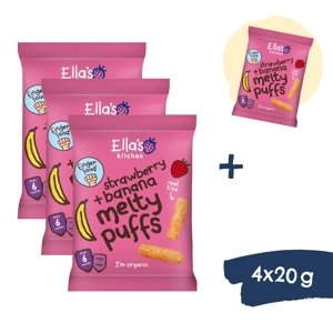 3+1 ZDARMA: Ella's Kitchen BIO Křupky jahoda a banán (4x20 g)
