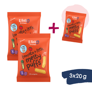 2+1 ZDARMA: Ella's Kitchen BIO Křupky rajče a pórek (20 g)