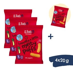 3+1 ZDARMA: Ella's Kitchen BIO Křupky rajče a pórek (4x20 g)