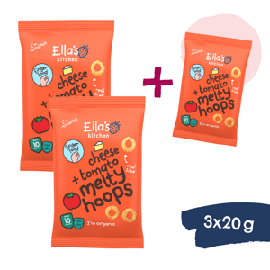 2+1 ZDARMA: Ella's Kitchen BIO křupavé kroužky se sýrem a rajčaty (20 g)