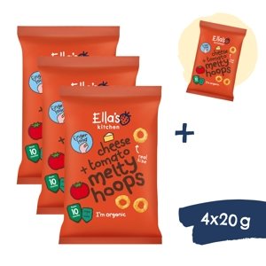 3+1 ZDARMA: Ella's Kitchen BIO křupavé kroužky se sýrem a rajčaty (20 g)