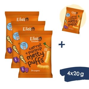 3+1 ZDARMA: Ella's Kitchen BIO Křupky mrkev a pastinák (4x20 g)