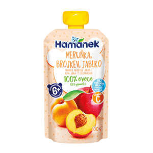Hamánek Meruňka, broskev a jablko 100% ovoce 6m+ (100 g)