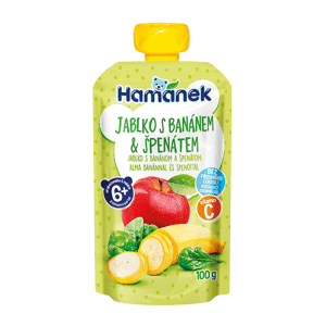 Hamánek Jablko, banán a špenát 6m+ (100 g)