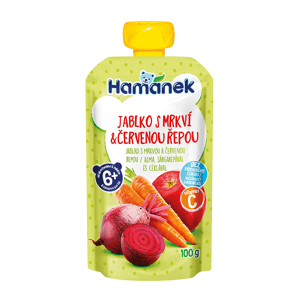 Hamánek Jablko, mrkev a červená řepa 6m+ (100 g)