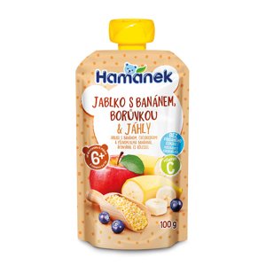 Hamánek Jablko, banán, borůvky a jáhly 6m+ (100 g)