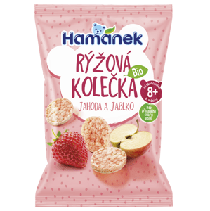 Hamánek BIO Rýžová kolečka jahoda a jablko 8m+ (35 g)
