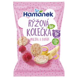 Hamánek BIO Rýžová kolečka malina a banán 8m+ (35 g)