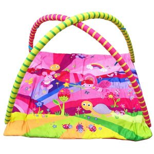 mamido Hrací deka se závěsnými hračkami růžová