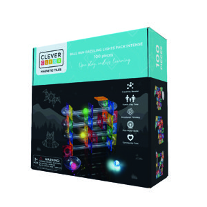 Cleverclixx Cleverclixx magnetická stavebnice - Svítící kuličková dráha 100 ks