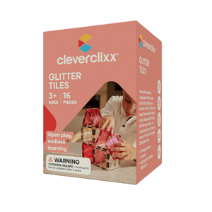 mamido Cleverclixx Tiles Magnetická stavebnice třpytivé díly 16 ks