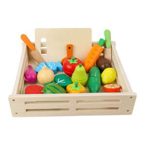 mamido Dětská dřevěná bedýnka s potravinami