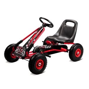 mamido Dětská šlapací motokára s nafukovacími koly Formule 01 červená