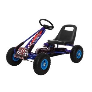 mamido Dětská šlapací motokára s nafukovacími koly Formule 01 modrá