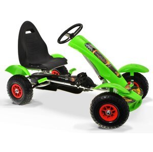mamido Sportovní šlapací motokára zelená s nafukovacími koly