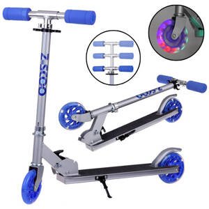 mamido Dětská koloběžka skládací se svítícími koly modrá