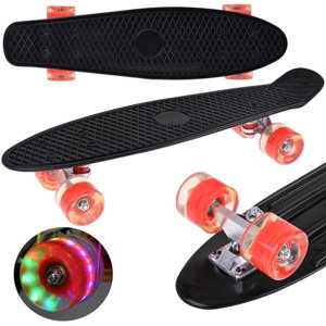 mamido LED skateboard se svítícími kolečky černý