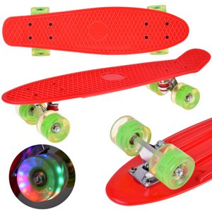 mamido LED skateboard se svítícími kolečky červený
