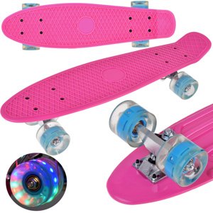 mamido LED skateboard se svítícími kolečky růžová