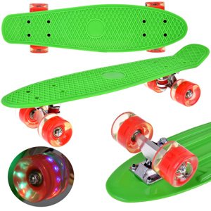mamido LED skateboard se svítícími kolečky zelený
