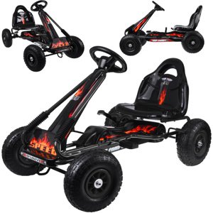 mamido Šlapací sportovní motokára s nafukovacími koly černá