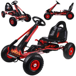 mamido Šlapací sportovní motokára s nafukovacími koly červená
