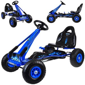 mamido Šlapací sportovní motokára s nafukovacími koly modrá
