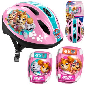 mamido Nastavitelná ochranná sada S Helma s chrániči Tlapková patrola růžová