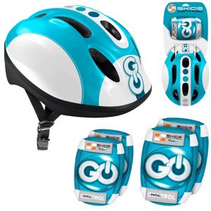 mamido Nastavitelná dětská helma s chrániči modrá