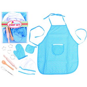 mamido Dětská kuchyňská zástěra s příslušenstvím modrá