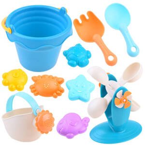 mamido Měkká sada na písek a vodu s kbelíkem a formičkami