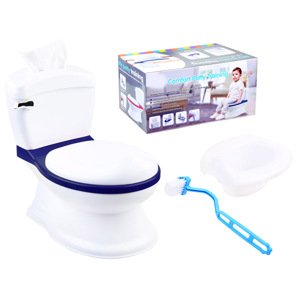 mamido Dětský nočník se zvuky a vybavením bílo-modrý