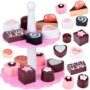 mamido Dřevěné zákusky se stojanem