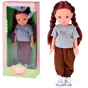 mamido Lovely Girl Panenka s dlouhými hnědými vlasy ve sportovním oblečení 33 cm