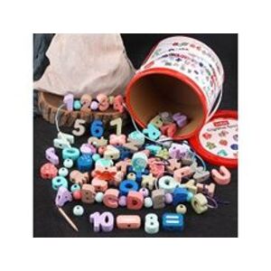 mamido Sada dřevěných navlékacích kostek 80 dílů