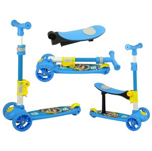 mamido Dětská skládací koloběžka se sedátkem modrá