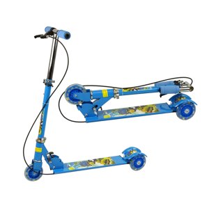 mamido Dětská koloběžka se svítícími kolečky a brzdou modrá