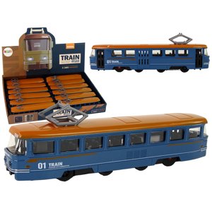 mamido Kovový vlak s třecím pohonem a zvuky modrý