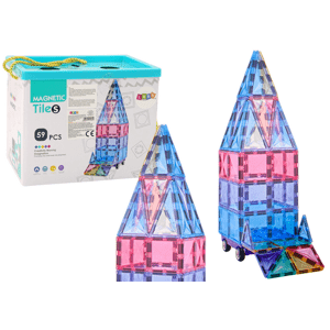 mamido Sada barevných magnetických stavebnicových panelů 59 dílů