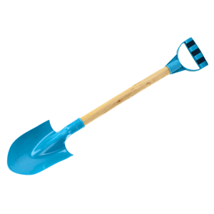 mamido Dřevěná lopatka na písek s pastelově modrou rukojetí 60 cm