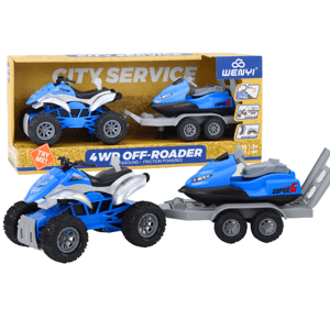 mamido Čtyřkolka s přívěsem na přepravu lodí a vodním skútrem