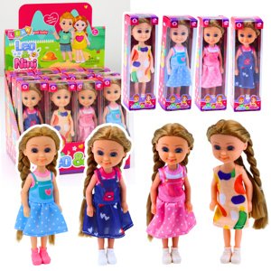 mamido Mini panenka s dlouhými vlasy v šatech 15 cm Mix