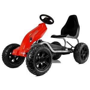mamido Dětská šlapací motokára s nafukovacími koly Monster červená
