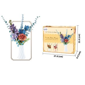 Mamido Mamido Dřevěná stavebnice 3D kytice barevných květin MT1179